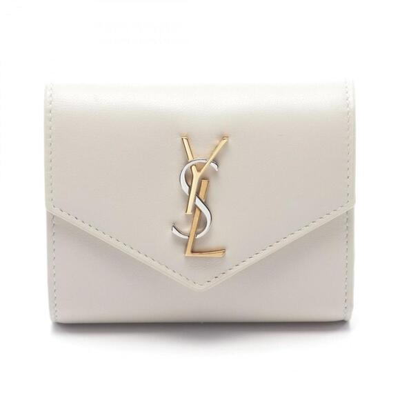SAINT LAURENT Ivory Leather Wallet - Picture 1 of 7